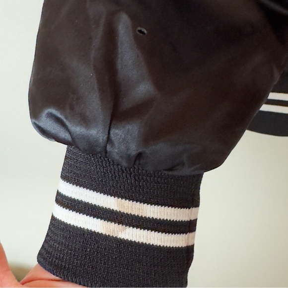 Vintage Black Satin Bomber Jacket Embroidered Dusty’s Barn Dance Gramps - Picture 5 of 12